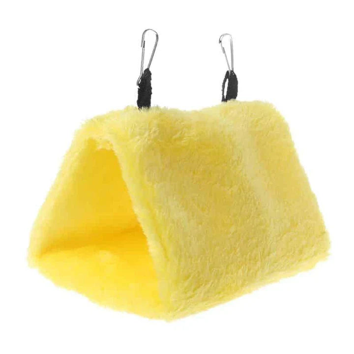 Luxurious plush hanging bird bed with supportive foam interior for cosy napping and relaxation