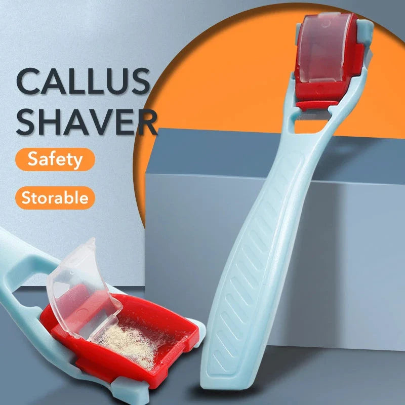 Premium Callus and Corn Remover Set with razor-sharp blade, ergonomic handle, and dander container for effective and hygienic foot care