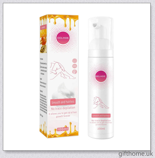 100% Natural Hair Removal Spray that gently dissolves unwanted body hair, leaving skin soft and smooth