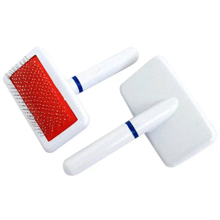 Premium pet grooming brush with stainless steel bristles, designed for gentle yet effective grooming of cats and dogs