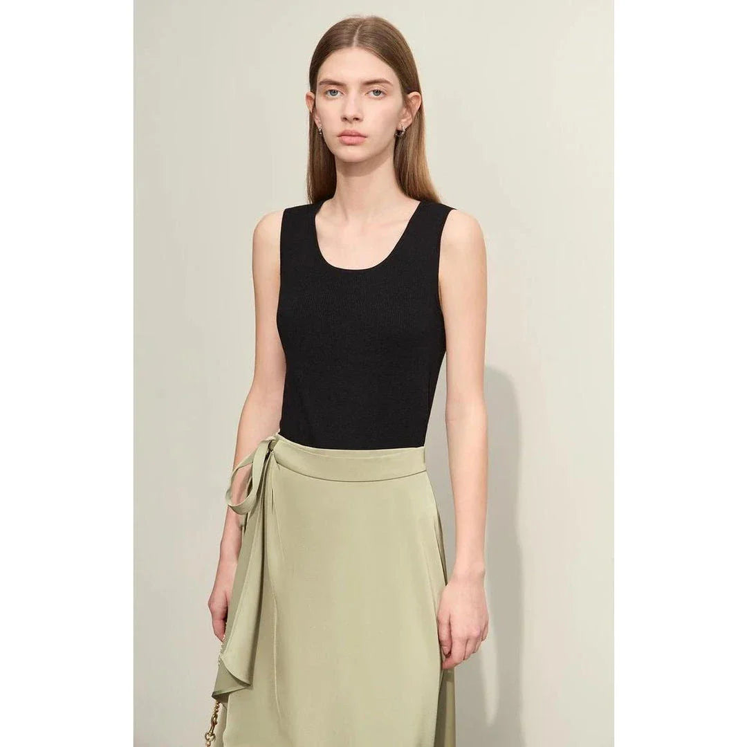 Elegant silk camisole with unique hollow-out design, perfect for summer in the UK