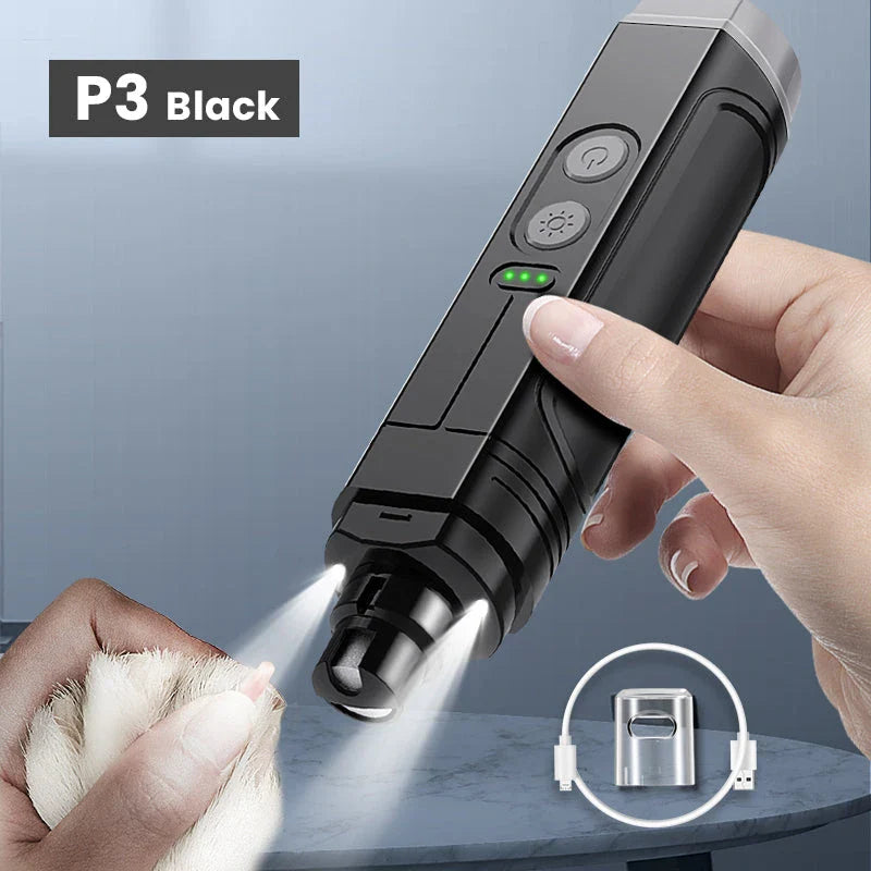 Deluxe Electric Pet Nail Grinder with Dual LED Lights for Convenient and Safe Grooming