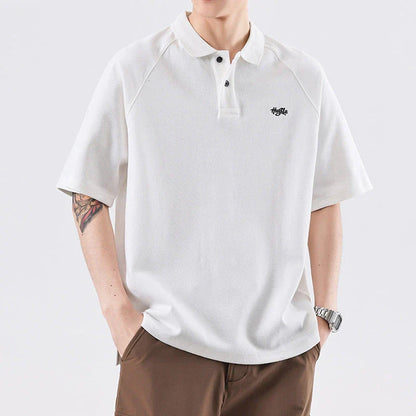 Stylish everyday raglan t-shirt for men in white, dark brown, and melange grey colours