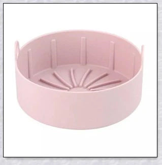Premium silicone air fryer basket with flexible, non-stick design for easy cleaning and even heat distribution