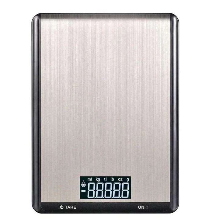 Premium stainless steel digital kitchen scale with large display for precise cooking and baking measurements