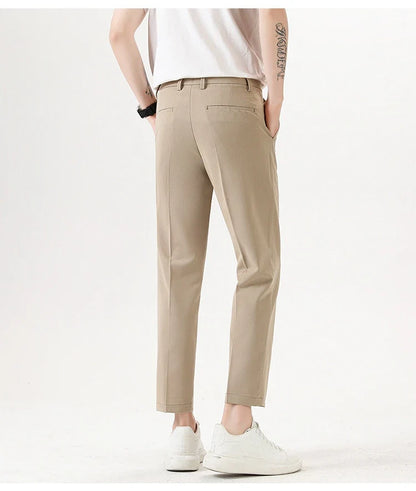 Men's sophisticated stretch trousers with tailored pencil fit, available in a range of classic colours