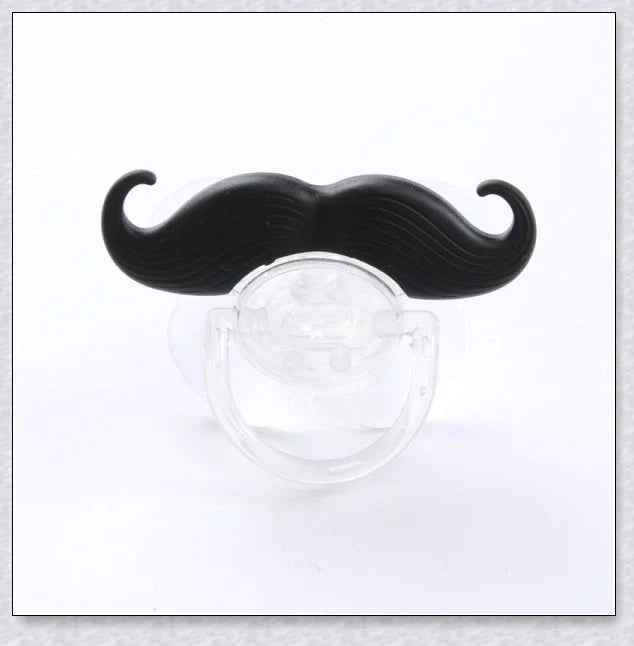Adorable mustache-themed pacifier made with safe, premium materials for newborns in the UK