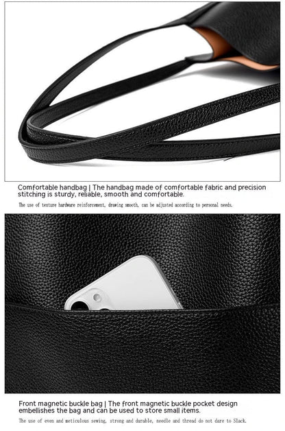 Premium large capacity tote bag for women with three-dimensional pockets, soft PU material, and pillow-shaped design for comfortable commuting