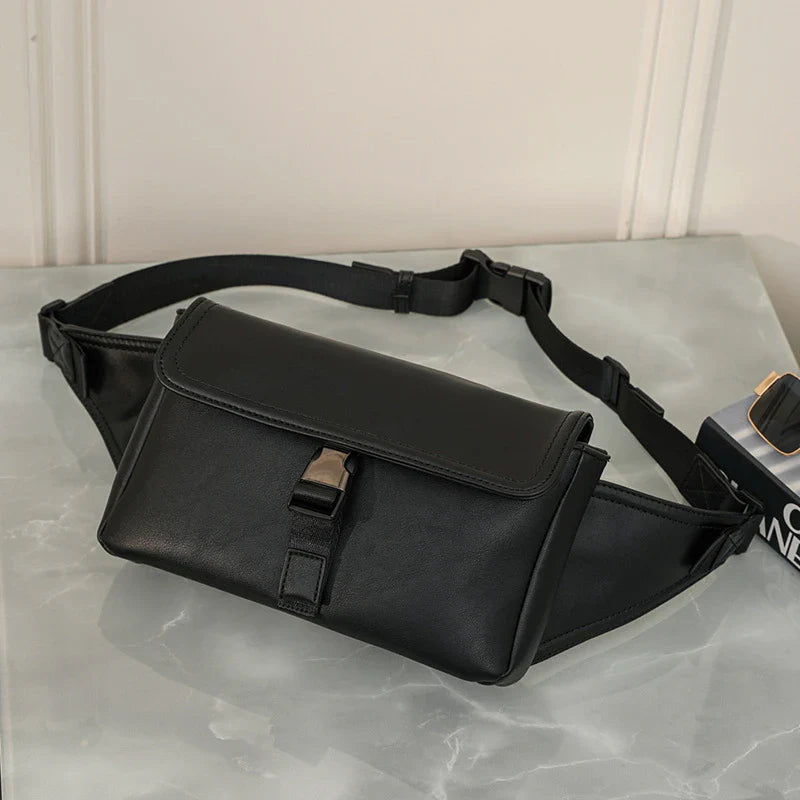 Premium quality large capacity shoulder bag in sleek black colour with latch closure and interior pockets, perfect for modern British lifestyle
