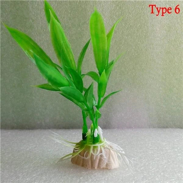 Vibrant multicolour artificial aquarium plants in various styles and sizes