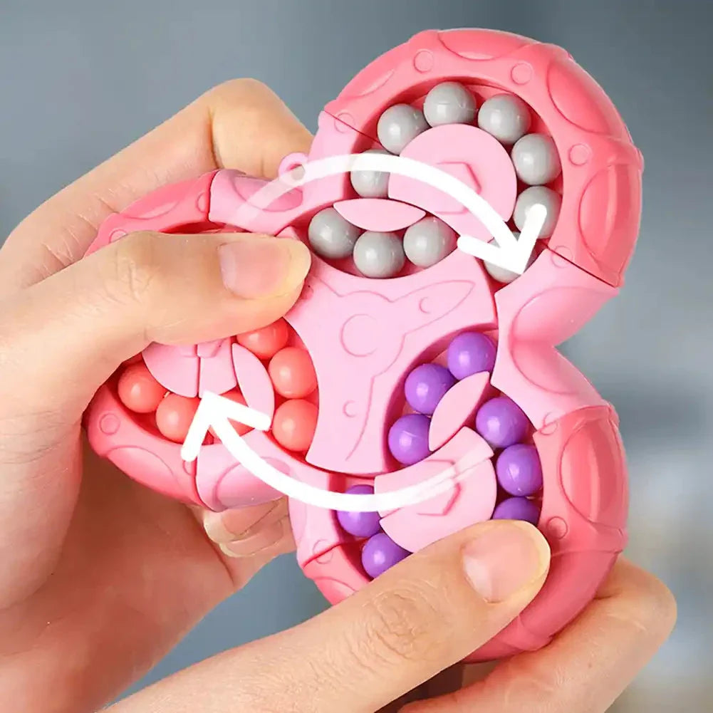 Colourful rotating puzzle cube designed to boost IQ, enhance concentration, and provide stress relief for children and adults.