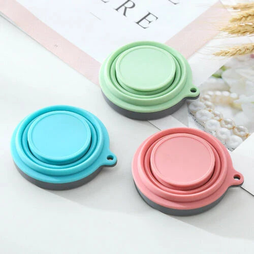 Portable Silicone Telescopic Foldable Drink Folding Cup in Blue Colour