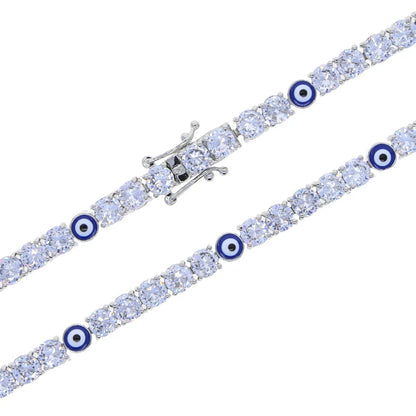 Elegant 5mm zircon tennis bracelet in silver or gold with adjustable length options