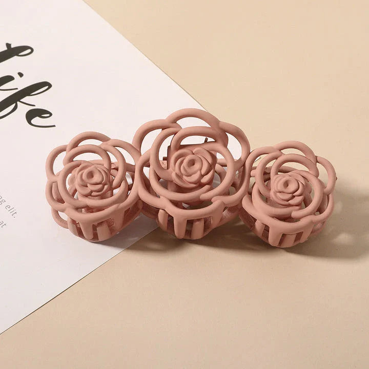 Elegant rose-shaped hair accessory made from premium acrylic and alloy materials for a sophisticated and fashionable look