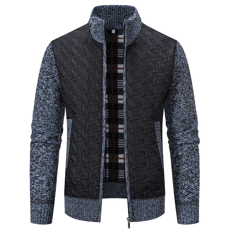 Premium slim-fit jacket with stand collar in a range of classic colours, made from high-quality chenille fabric for exceptional warmth and comfort.
