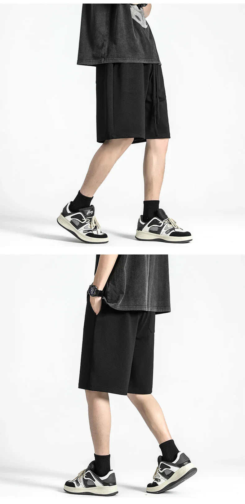 Premium straight-fit drawstring trousers in white, khaki, and black colours for stylish British men