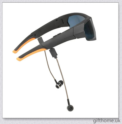 Premium smart camera glasses with HD video recording, built-in microphone and earbuds, and UV protection