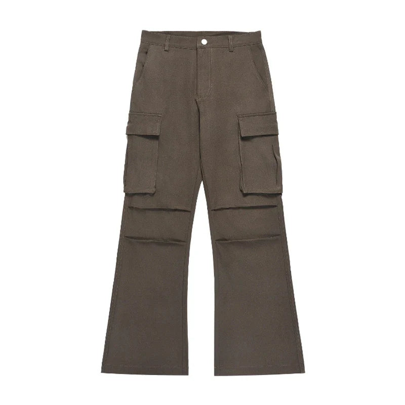 Premium British-made retro-style overalls with multiple pockets in a brown colour