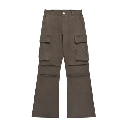 Premium British-made retro-style overalls with multiple pockets in a brown colour