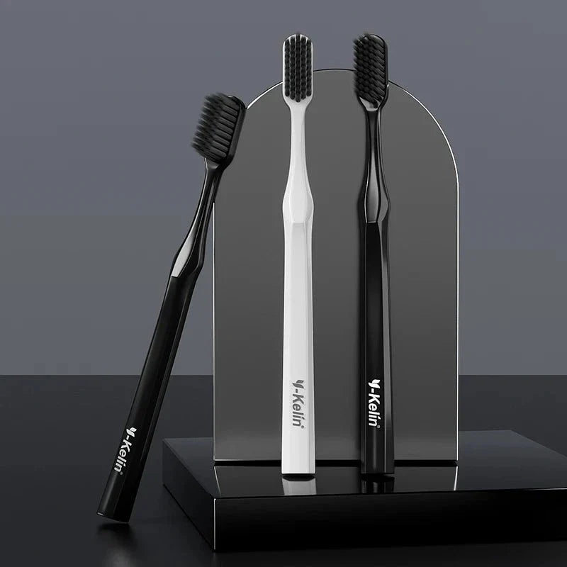 Premium Extra Hard Men's Toothbrush Cleaning Set with Small and Medium Bristles for Thorough Plaque Removal and Oral Hygiene