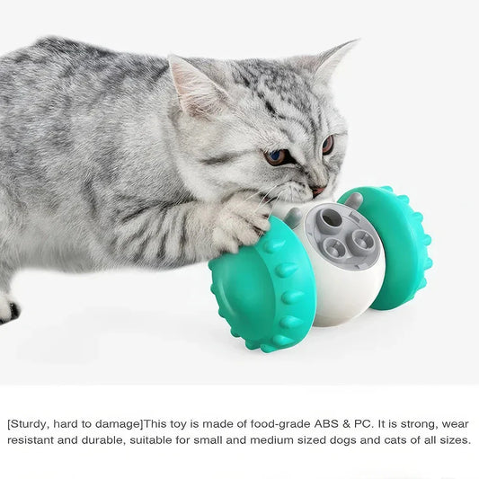 Durable dog tumbler treat dispenser toy in various vibrant colours for mental and physical stimulation