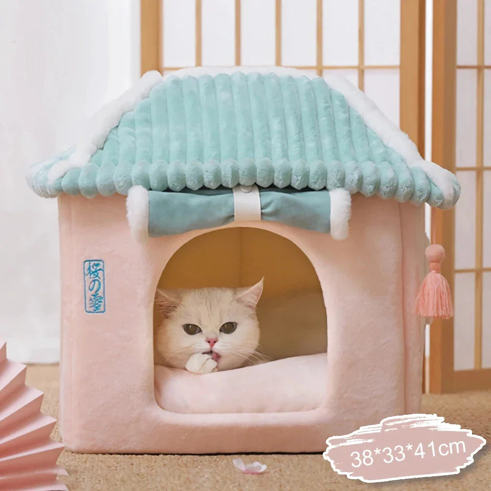 A cosy and stylish pet house designed to keep your furry friend warm and comfortable during the winter months.