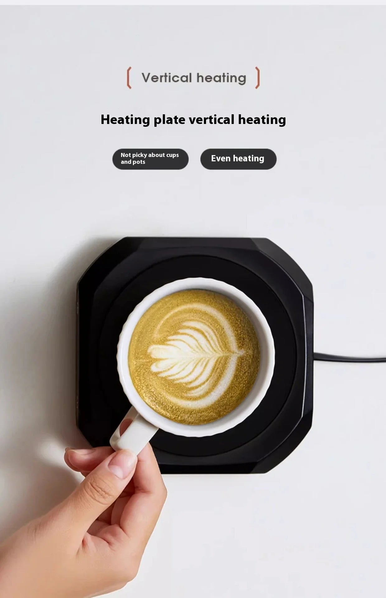 A black or wood grain-coloured thermal insulation heating pad with a sleek and modern design, providing consistent warmth and temperature control.