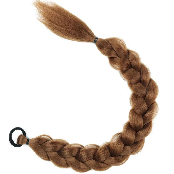24-Inch Synthetic Braided Ponytail Hair Extension in Blonde Colour, Offering Luxurious British Style and Elegant Transformation