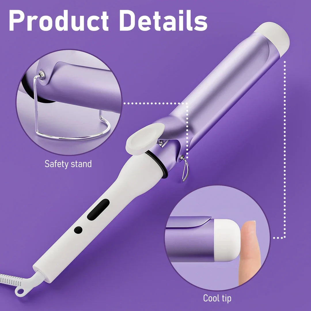 Salon-quality 40mm curling iron with tourmaline ceramic coating for creating beautiful, bouncy curls at home