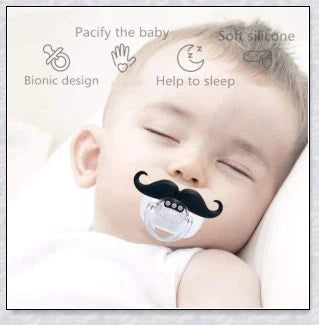 Adorable mustache-themed pacifier made with safe, premium materials for newborns in the UK