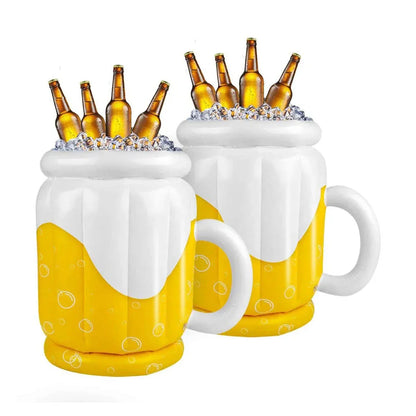 Premium inflatable ice bucket in bright yellow colour, perfect for summer parties and events