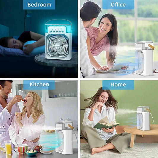 3-in-1 Portable Air Cooler with Fan, Air Conditioner, Humidifier, and LED Mood Lighting