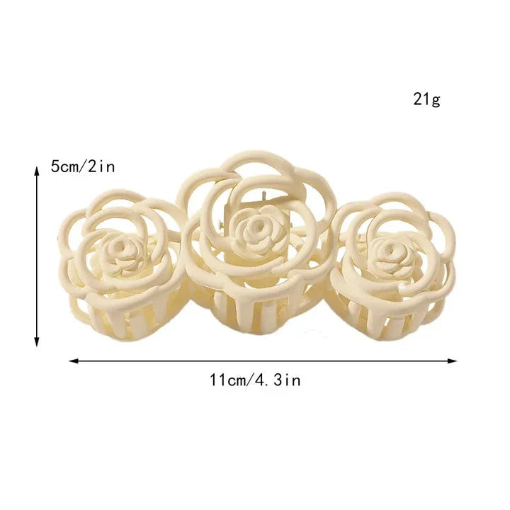 Elegant rose-shaped hair accessory made from premium acrylic and alloy materials for a sophisticated and fashionable look