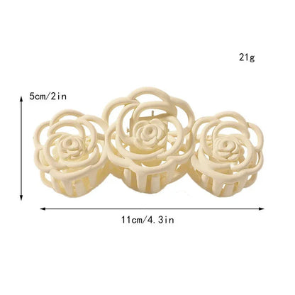 Elegant rose-shaped hair accessory made from premium acrylic and alloy materials for a sophisticated and fashionable look