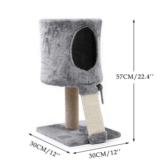 A four-layer cat scratching post made of durable wood and rope, providing multiple levels for your cat to enjoy their natural scratching behaviour.