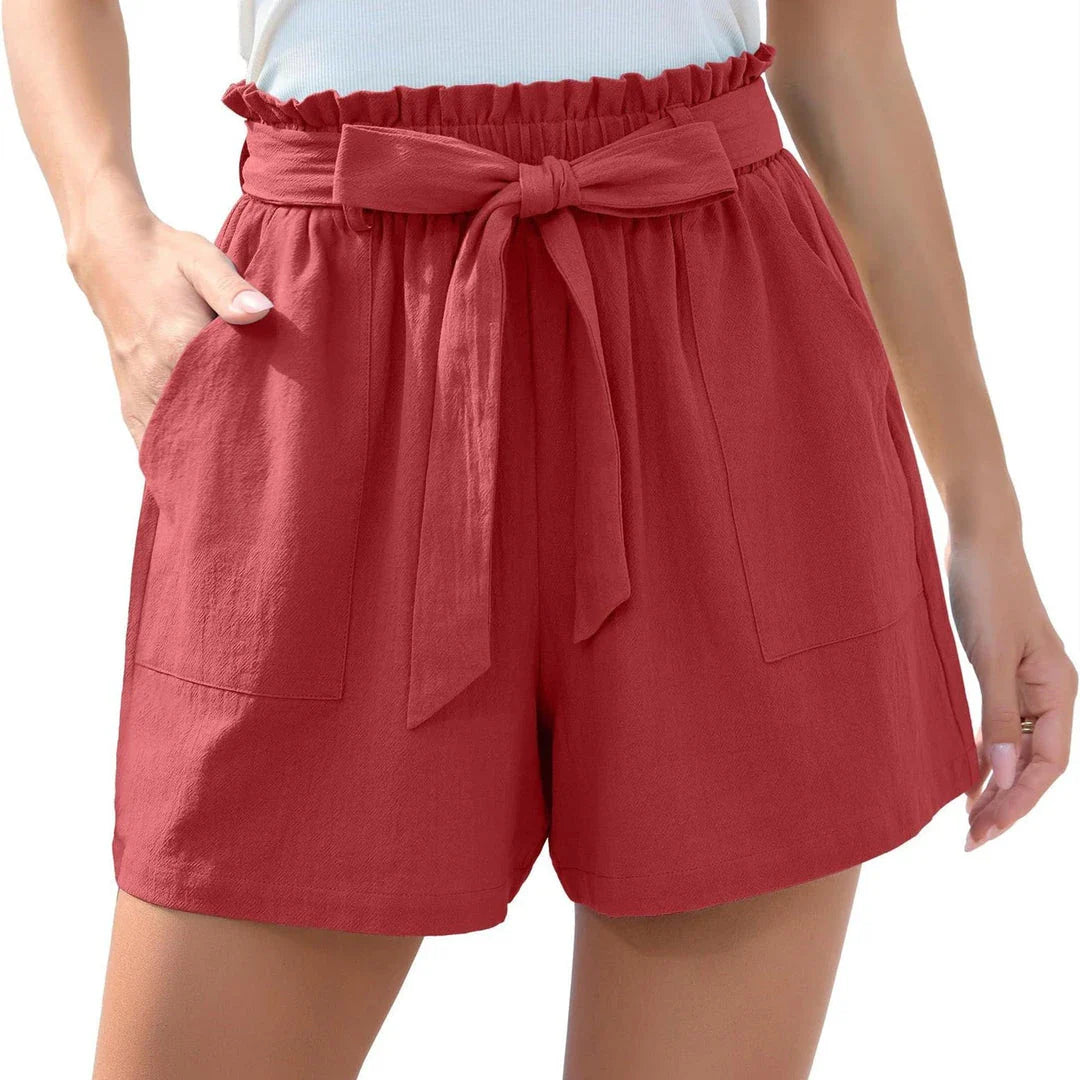 Premium Summer Shorts with Ruffled Waist Tie - Stylish and Comfortable Women's Clothing