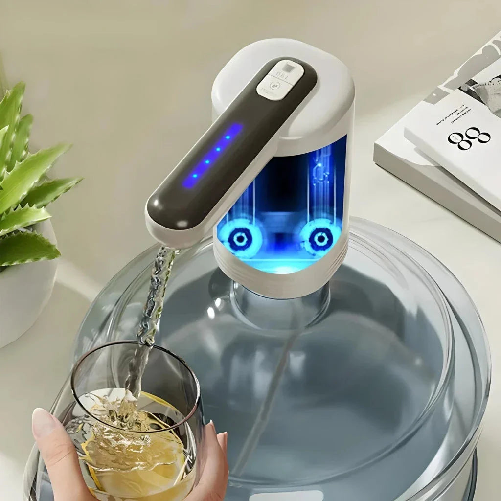 Compact and efficient automatic water dispenser with dual pumps, perfect for hydration at home, office, or outdoor activities