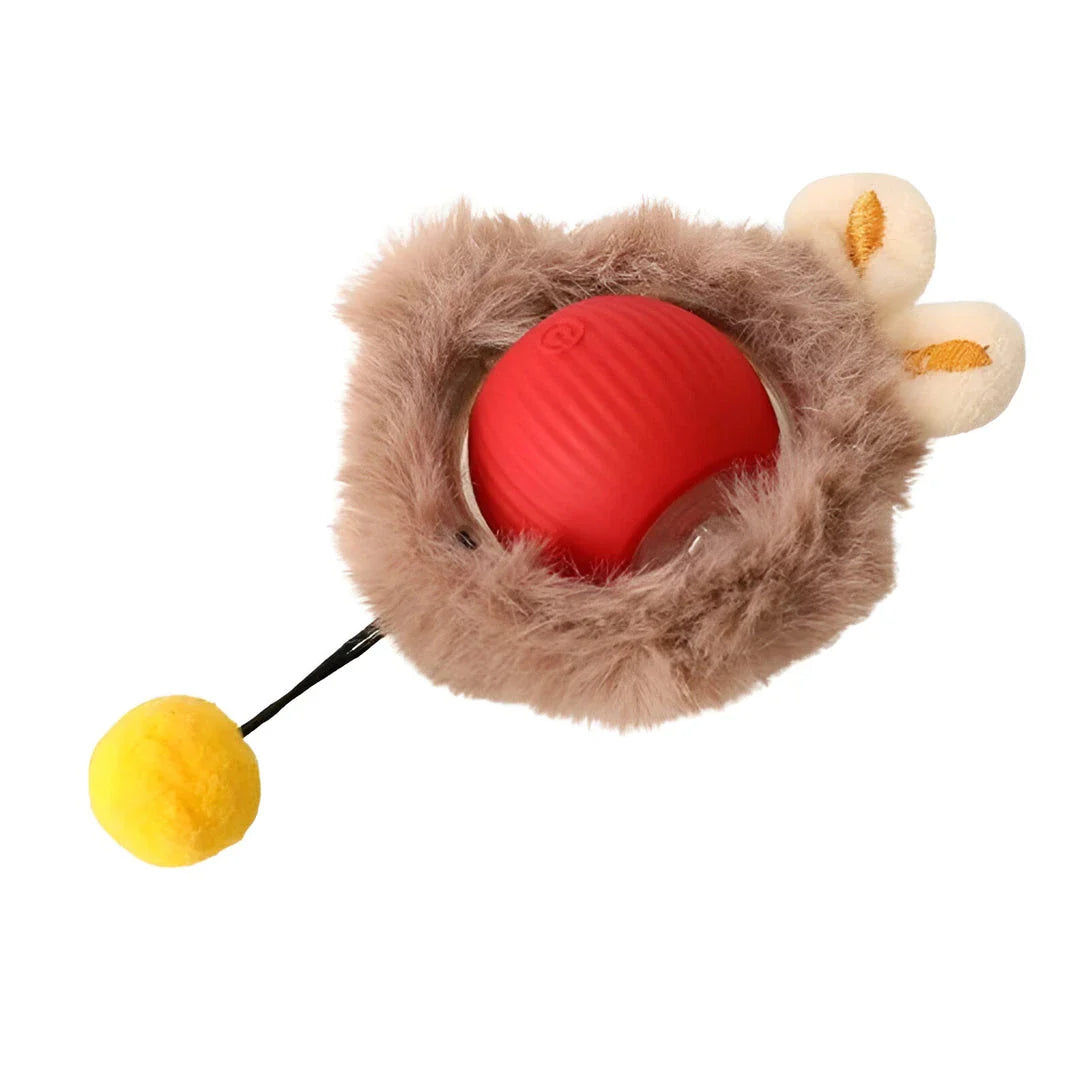 An interactive cat toy with a rechargeable rolling ball and a soft, snake-like tail, designed to keep your feline friend entertained and active.