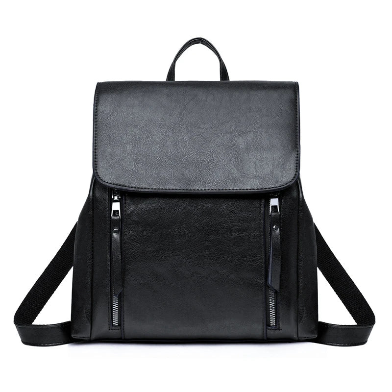 Premium oil-wax women's backpack in various colours, featuring a sleek and vintage-inspired design for a stylish city companion