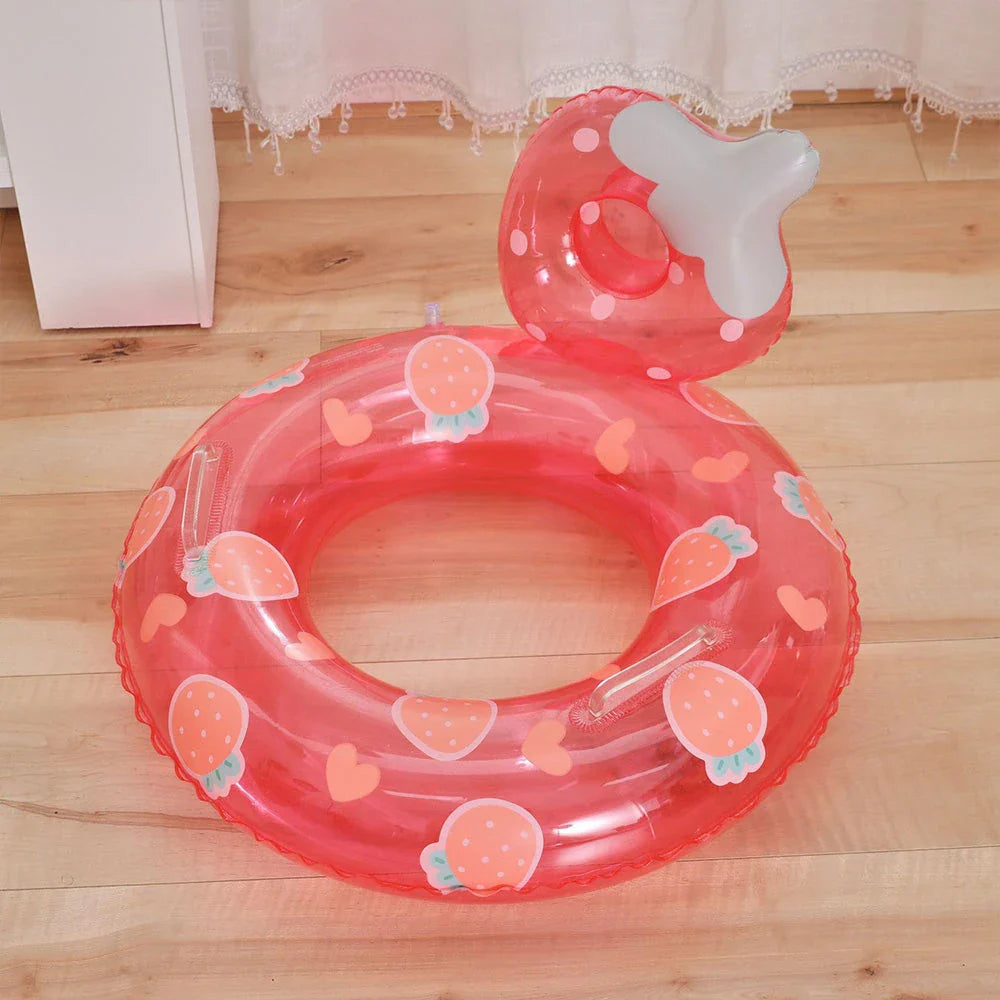 Vibrant inflatable baby swim ring with double handles and anti-leakage design for safe and enjoyable water play