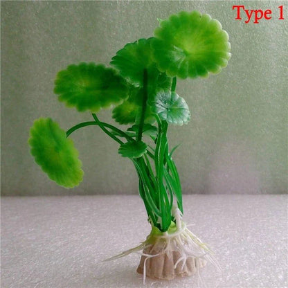 Vibrant multicolour artificial aquarium plants in various styles and sizes