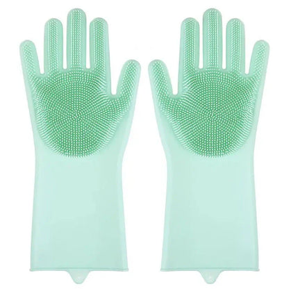 Eco-friendly silicone pet grooming gloves with soft brush heads for effective hair removal and coat care