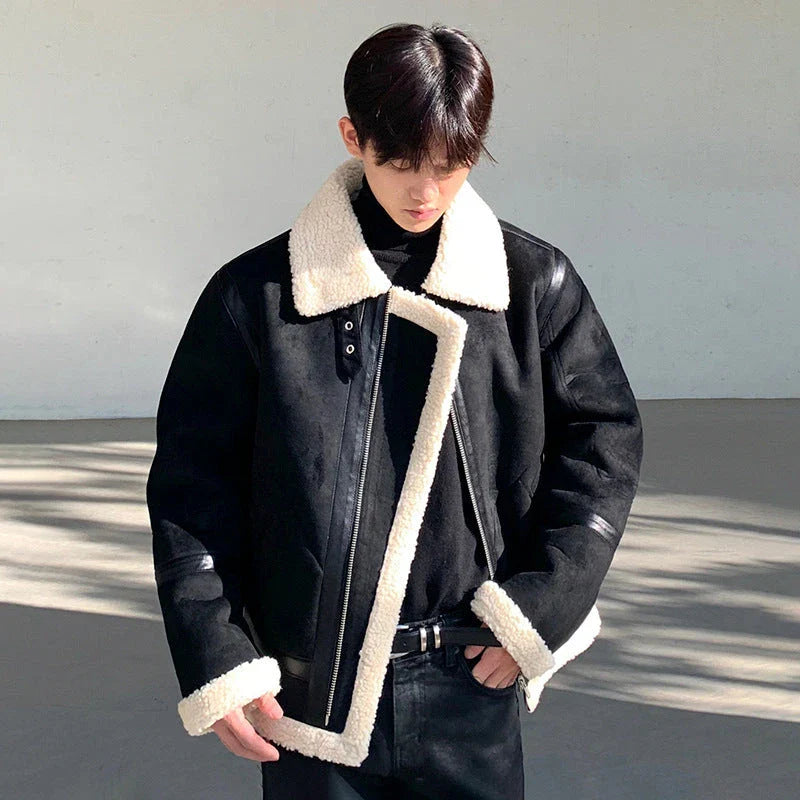 Premium casual lambswool jacket for stylish British gentlemen, featuring a zip-up design, timeless solid colour, and durable construction.