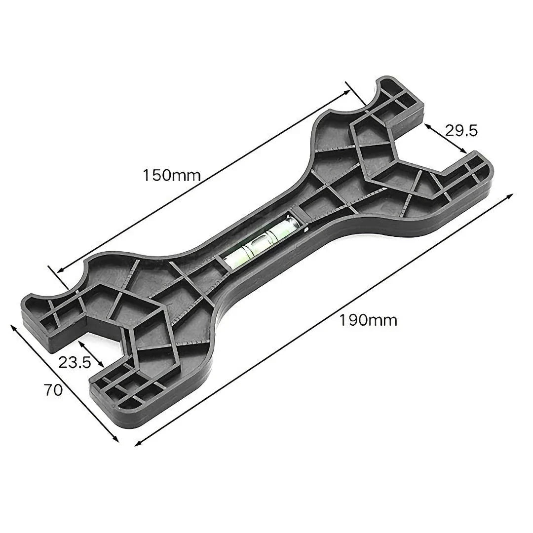 Versatile dual-head plumbing wrench with built-in level for precise adjustments and efficient plumbing repairs