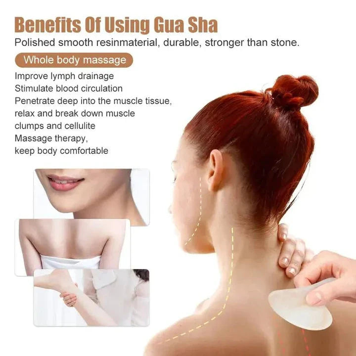 Gua Sha Roller and Scraping Board Set for Facial Massage and Skin Rejuvenation