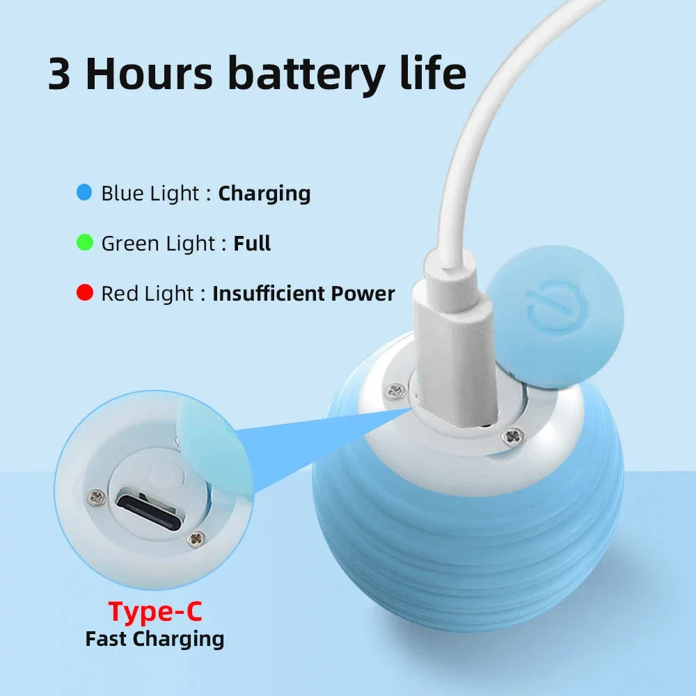 Interactive electric cat toy with 360-degree rotation and obstacle avoidance for endless play