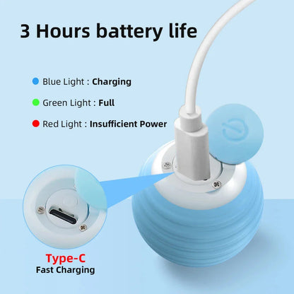 Interactive electric cat toy with 360-degree rotation and obstacle avoidance for endless play