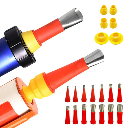 Premium Stainless Steel Caulk Nozzle Applicator Set with a variety of nozzle sizes for home DIY and renovation projects