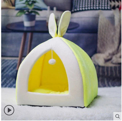 Premium Cat House & Kennel for Small Dogs - Cosy, Breathable Pet Bed in Grey