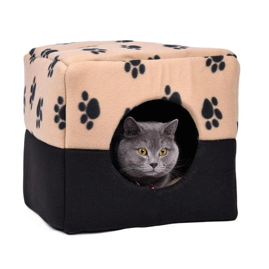 Premium pet bed with a charming bone print design, offering soft, breathable comfort and support for your canine companion